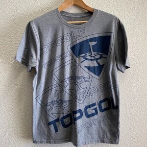 Top Golf Golfing Short Sleeve Gray T-Shirt Cotton Polyester Size Medium